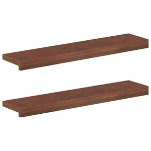 vidaXL Appuis de fen&ecirc;tre 2 pc Marron fonc&eacute; 70 x 15 x 2 cm
