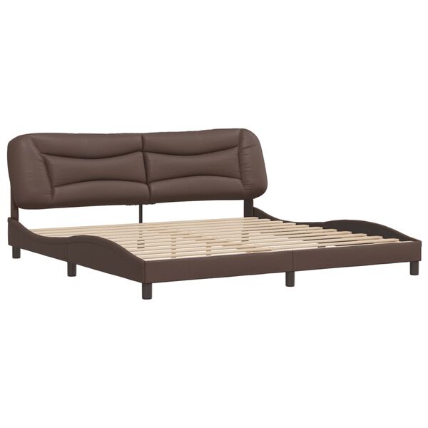 vidaXL Cadre de lit sans matelas Hvar marron 200x200 cm similicuir