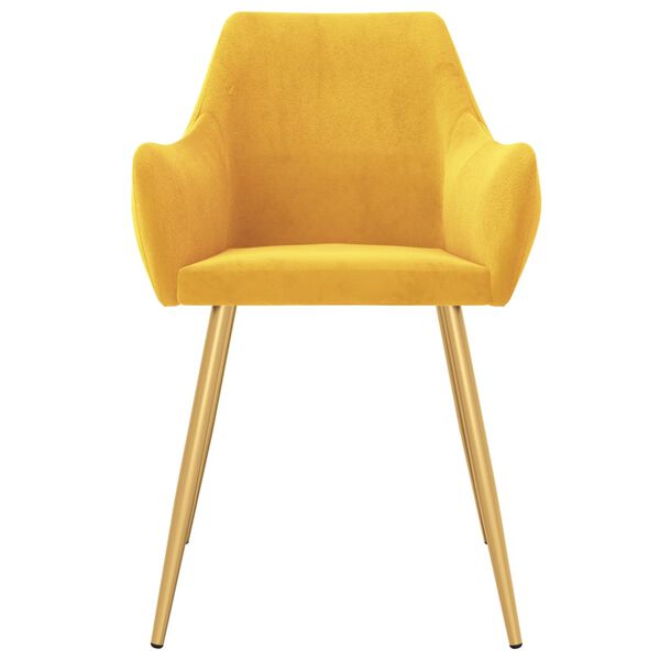 vidaXL Chaises &agrave; manger lot de 4 jaune velours