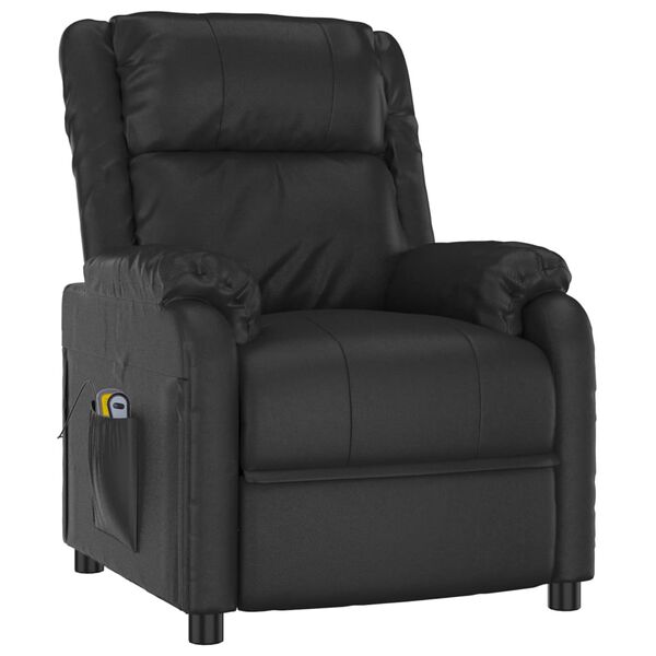 vidaXL Fauteuil de massage Noir Similicuir