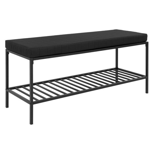 House Nordic Banc Avery avec &eacute;tag&egrave;re et coussin Noir