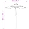 vidaXL Parasol de jardin avec m&acirc;t en bois taupe 196x231 cm