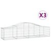 vidaXL Paniers &agrave; gabions arqu&eacute;s 3 pcs 200x50x40/60 cm fer galvanis&eacute;