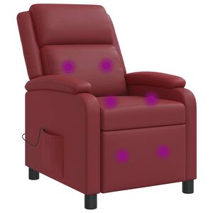 vidaXL Fauteuil de massage inclinable Bordeaux Simili cuir
