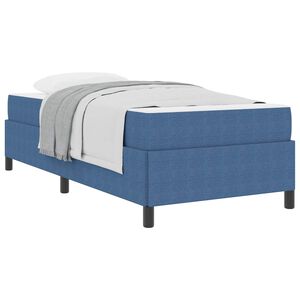 vidaXL Cadre de lit avec matelas Bleu 90 x 200 cm tissu
