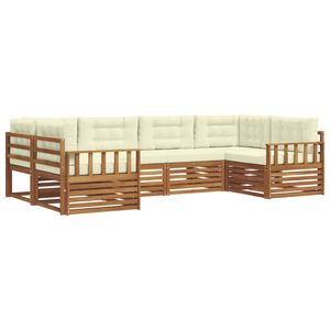 vidaXL Ensemble de canap&eacute;s d'ext&eacute;rieur 6 pc Naturel et Cr&egrave;me