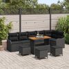 vidaXL Ensemble de canap&eacute; de jardin 10 pcs Noir polyrotin