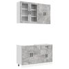 vidaXL Unit&eacute; de cuisine LUCCA 4 pcs Gris b&eacute;ton Bois d'ing&eacute;nierie