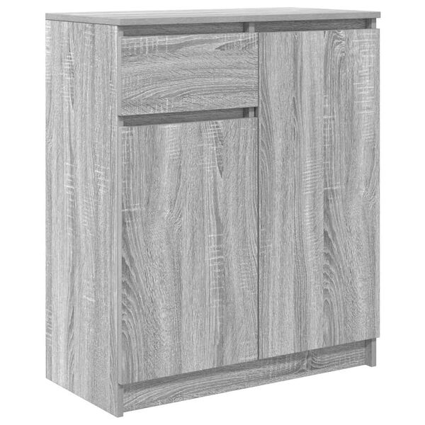 vidaXL Buffet avec tiroir sonoma gris 71x35x84 cm bois d'ing&eacute;nierie