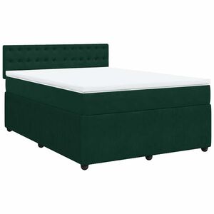 vidaXL Sommier &agrave; lattes de lit et matelas Vert fonc&eacute; 160x200cm Velours