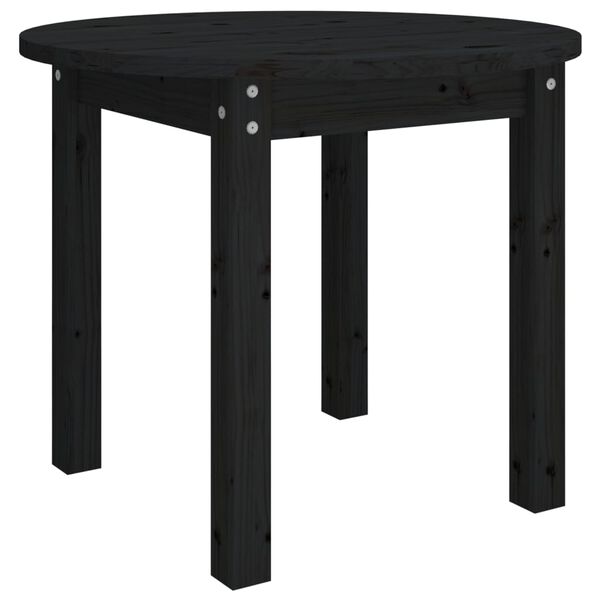 vidaXL Table basse Noir &Oslash; 55x45 cm Bois massif de pin