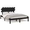 vidaXL Cadre de lit sans matelas noir 140x200 cm bois massif