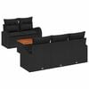 vidaXL Ensemble de canap&eacute; de jardin 6 pc Noir polyrotin