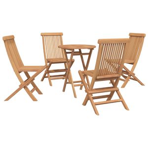 vidaXL Ensemble de jardin 5 pc Marron Teck massif