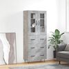 vidaXL Buffet haut Gris b&eacute;ton 69,5x34x180 cm Bois d'ing&eacute;nierie