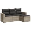 vidaXL Salon de jardin 4 pcs avec coussins gris clair r&eacute;sine tress&eacute;e