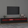 vidaXL Meuble TV avec lumières LED Noir 240x35x40 cm