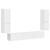 vidaXL Ensemble meuble TV 4 pc Blanc brillant Bois d'ing&eacute;nierie