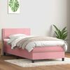 vidaXL Sommier &agrave; lattes de lit avec matelas rose 80x210 cm velours