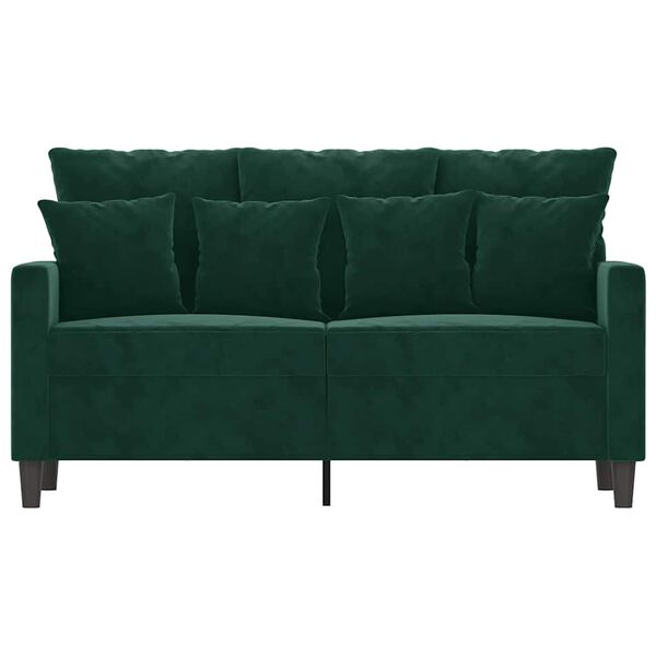 vidaXL Canap&eacute; &agrave; 2 places Vert fonc&eacute; 120 cm Velours