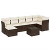 vidaXL Salon de jardin avec coussins 7 pcs marron r&eacute;sine tress&eacute;e