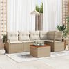 vidaXL Ensemble de canap&eacute; de jardin 6 pcs Beige et blanc