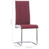 vidaXL Chaises &agrave; manger cantilever lot de 2 rouge bordeaux tissu