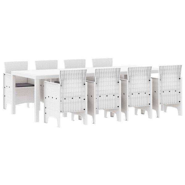 vidaXL Ensemble de salle &agrave; manger pour jardin 9 pcs Gris clair