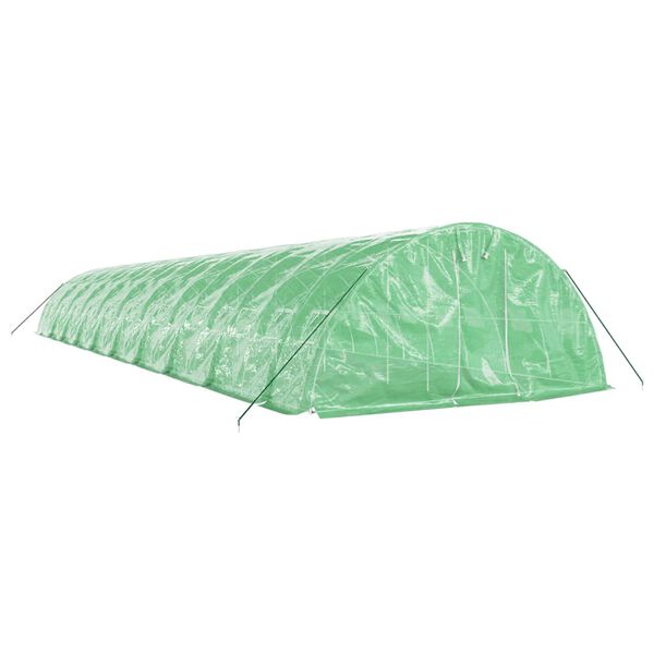 vidaXL Serre avec cadre en acier vert 100 m&sup2; 20x5x2,3 m