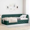 vidaXL Cadre de lit d'angle avec matelas Vert fonc&eacute; 90 x 190 cm tissu