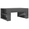 vidaXL Table basse gris brillant 100x60x42 cm bois d'ing&eacute;nierie
