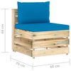 vidaXL Salon de jardin 7 pcs avec coussins Bois impr&eacute;gn&eacute; de vert