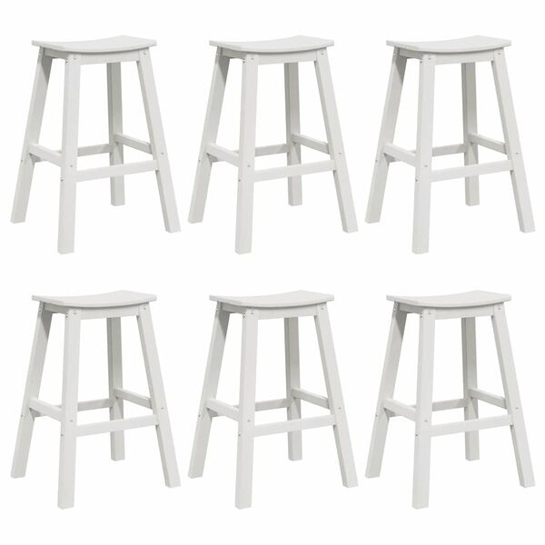 vidaXL Ensemble de bar de jardin 6 pcs Blanc HDPE