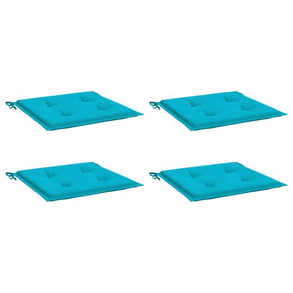 vidaXL Coussins de chaise de jardin lot de 4 turquoise 50x50x4cm tissu