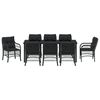 vidaXL Ensemble de salle &agrave; manger pour jardin 9 pcs Noir Poly rotin