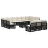 vidaXL Ensemble de canap&eacute; de jardin 14 pc Noir polyrotin