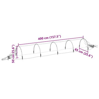 vidaXL Tunnel en filet 1,5x5 m fibre de verre et PP