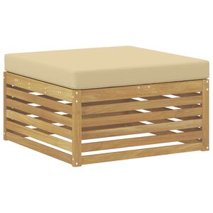 vidaXL Pouf d'Ext&eacute;rieur Bois d'Acacia Massif Blanc