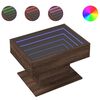 vidaXL Table basse avec LED ch&ecirc;ne marron 70x50x45 cm bois d'ing&eacute;nierie