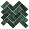 vidaXL Carreau en chevron 20 pc Vert fonc&eacute; 30 x 30 cm
