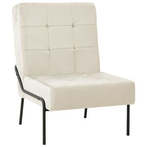 vidaXL Chaise de relaxation 65x79x87 cm Blanc cr&egrave;me Velours