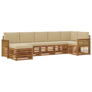 vidaXL Ensemble de canap&eacute;s d'ext&eacute;rieur 6 pc Naturel