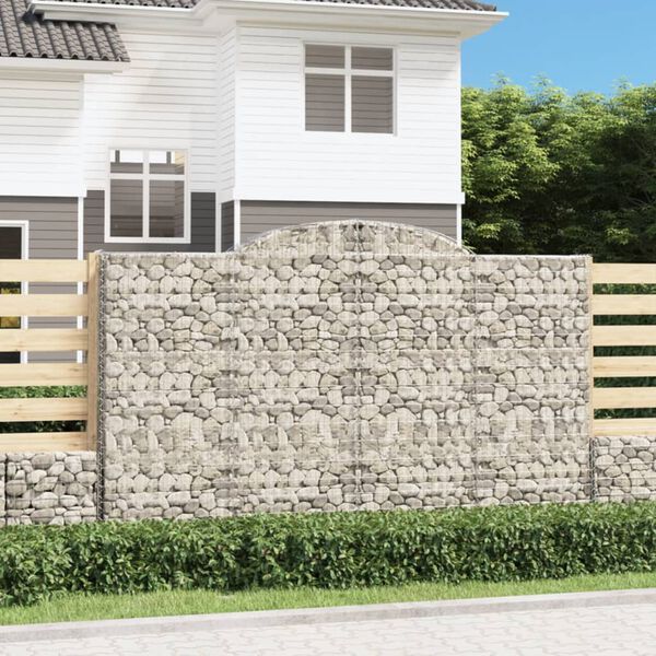 vidaXL Paniers à gabions arqués 15 pcs 300x50x180/200 cm fer galvanisé