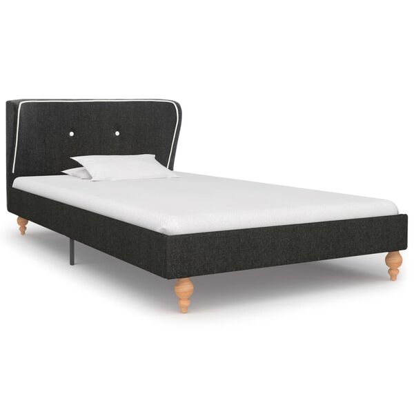 vidaXL Lit avec matelas Gris fonc&eacute; Jute 90 x 200 cm