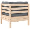 vidaXL Salon de jardin 3 pcs avec coussins gris Bois de pin massif