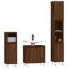 vidaXL Ensemble d'armoires de salle de bain 3 pcs ch&ecirc;ne marron
