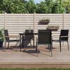 vidaXL Ensemble &agrave; manger de jardin 5 pcs noir textil&egrave;ne et acier