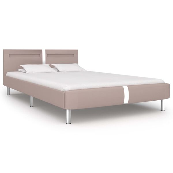 vidaXL Cadre de lit avec LED sans matelas cappuccino 120x200 cm