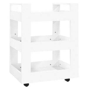 vidaXL Chariot de cuisine Blanc 60x45x80 cm Bois d'ing&eacute;nierie