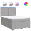 vidaXL Sommier &agrave; lattes de lit avec matelas Gris clair 160x200cm Tissu